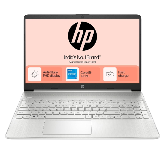 HP 15s, 12th Gen Intel Core i5-1235U,16GB DDR4, 512GB SSD (Win11, Office21, Silver, 1.69kg) Anti-Glare,15.6-inch(39.6cm), FHD Laptop, Intel Iris Xe Graphics, Backlit KB, HD Camera